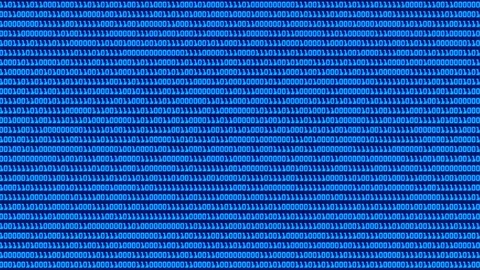 Blue digital binary data on computer screen looping Stock Footage 129653819