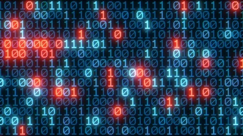 Blue digital binary data digits  seamless loop  animation Stock-Footage 99339461