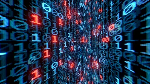 Blue digital binary data digits  seamless loop  animation Stock Footage 99622670