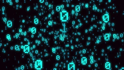 Blue Digital Binary Data (Loopable) Stock Footage 165522664