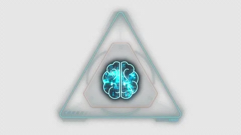 Blue digital brain logo and artificial intelligence (AI) concept Stock Footage 245997887