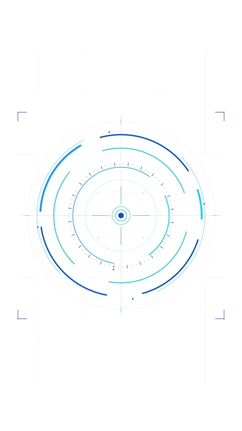 Blue digital circular interface animation with scanning data rings Stock Footage 348325278