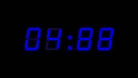 Blue digital clockface with 4 digits. 30 seconds digital timer. Blue digits on 動画素材 331047497