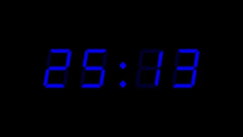 Blue digital clockface with 4 digits. 30 second digital countdown from 30. Blue 스톡 동영상 331048382