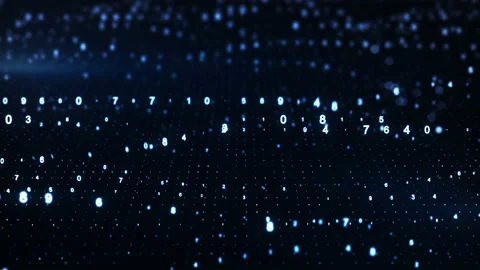 Blue digital code of big data seamless loop 3D render animation Stock Footage 106721723
