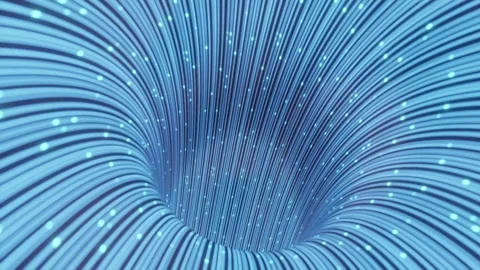 Blue Digital Code Cylinder Tunnel Loop Stock Footage 348863947