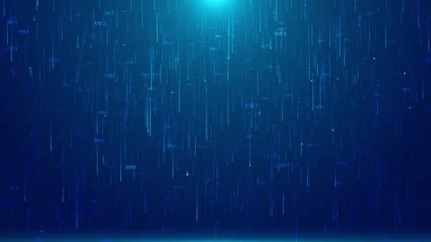 Blue Digital code matrix Big Data futuristic, hi tech technology connection Stock Footage 294957418