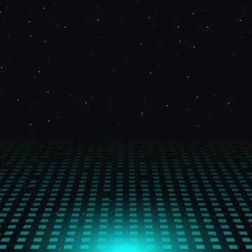 Blue digital concept light glow with dot background. Illustrazione stock