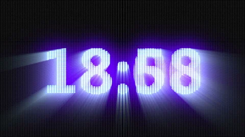 Blue digital countdown timer, glowing over dark background with godrays Stock Footage 28759165