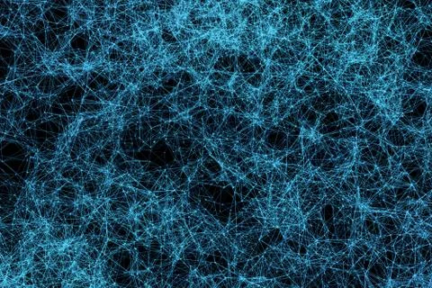 Blue digital data and network connection triangle lines for technology concep イラスト素材