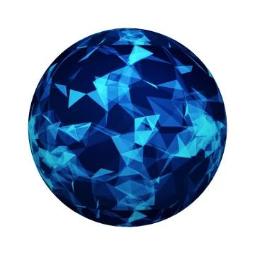 Blue digital data and network connection triangle lines and spheres in futuri イラスト素材