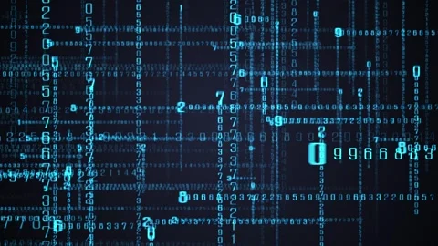 Blue Digital Data Array in a 3D animation Stock Footage 252059081