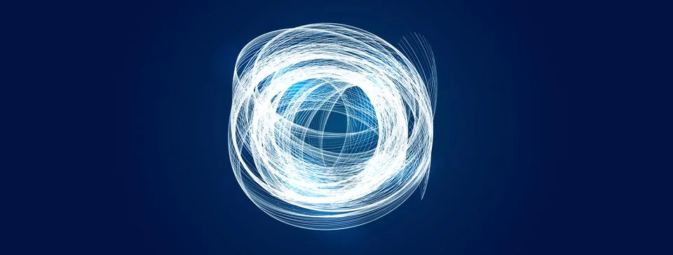 Blue Digital Data Flow Hurricane, Data Science Spiral Vortex Depth Tunnel, Big Stock-Illustration