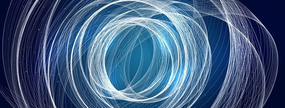 Blue Digital Data Flow Hurricane, Data Science Spiral Vortex Depth Tunnel, Big Stock-Illustration