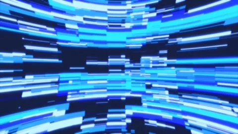 Blue Digital Data Flow Motion Background Loop, Sleek Modern Tech Animation Stock Footage 336354660