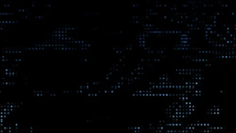 Blue Digital Data Glitch with Glowing Pixel Noise Stock Footage 336776388
