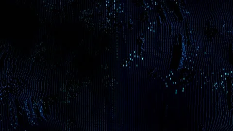Blue digital data lights mesh three dimension background Stock Footage 221438328