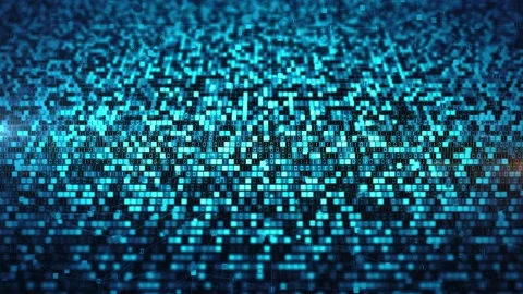 Blue digital data numbers binary computer code abstract technology background Video stock 192689452