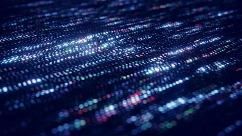 Blue digital data surface with luminous network texture. Stock Illustration
