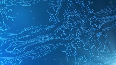 Blue Digital Data System Connection Video stock 143893227