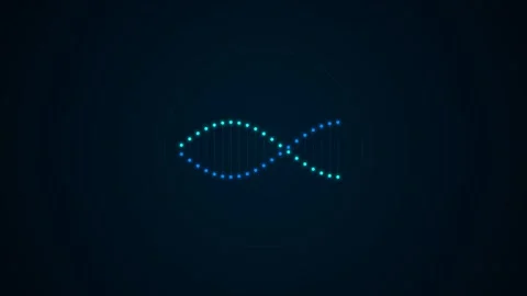 Blue digital DNA structure animation Stock Footage 345467011