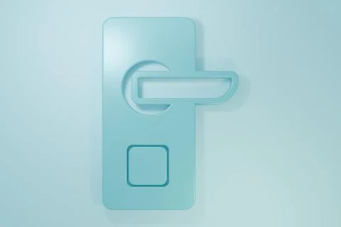 Blue Digital door lock with wireless technology for unlock icon isolated on.. Stock Illustration
