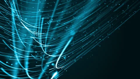 Blue digital dot technology floating rotation in circle like in space Stock Footage 308799760