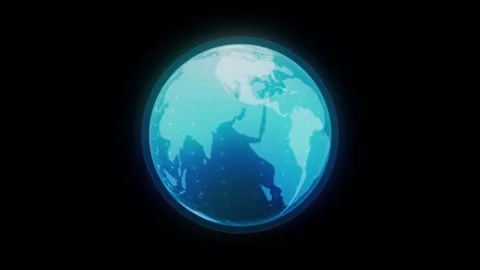 Blue Digital Earth with sphere dot rotation effect background.Eearth digital rot Stock-Footage 322757702
