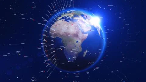 Blue digital earth. Technology concept. イラスト素材