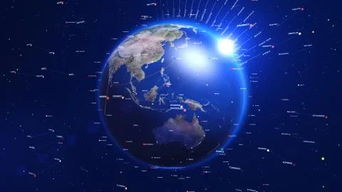 Blue digital earth. Technology concept. Stock-Illustration