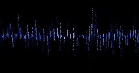 Blue digital equalizer audio sound waves on black background, stereo sound 스톡 동영상 72201869