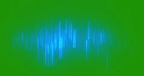 Blue digital equalizer audio spectrum sound waves on chroma key green Stock Footage 254796478