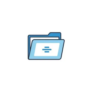 Blue digital folder icon with document symbol for data storage organization 스톡 일러스트