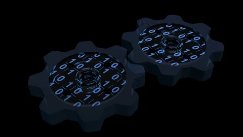 Blue digital gear Stock Footage 105259749