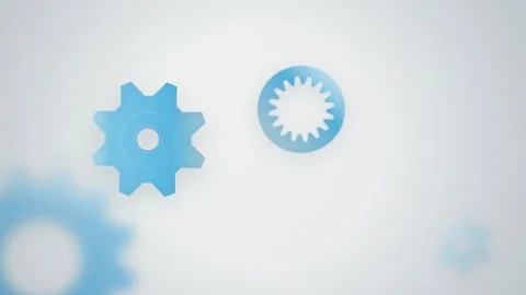 Blue digital gear icons rotating seamless loop motion background Stock Footage 345657732
