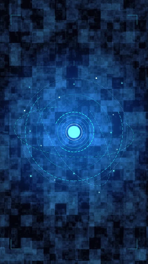 Blue digital grid motion loop with glowing particle vortex Vídeo Stock 346650139
