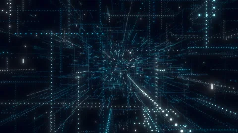 Blue Digital Grid Tunnel Stock Footage 279874691