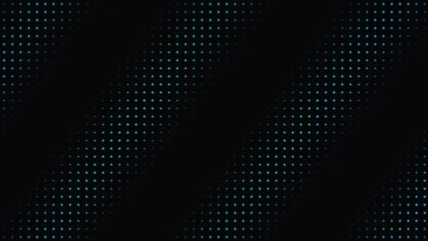Blue digital halftone dot matrix waves on black background Stock Footage 335938173