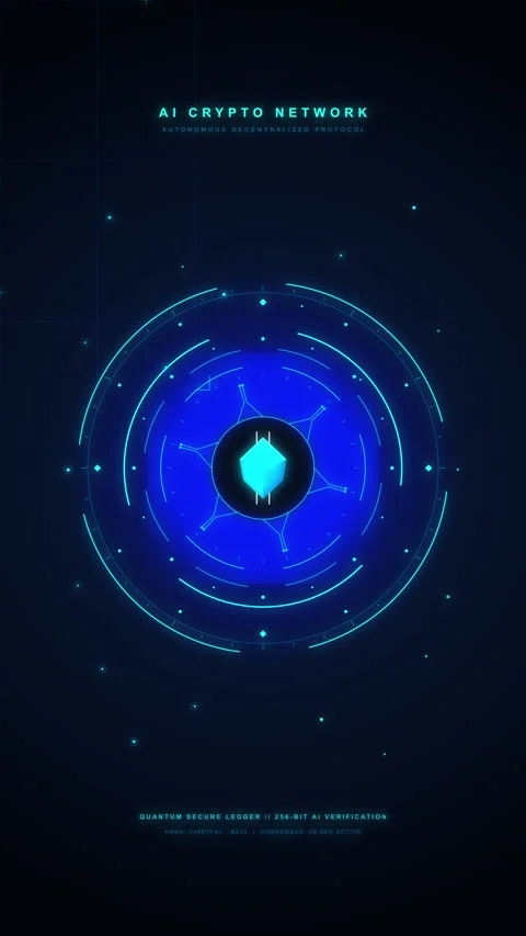 Blue digital hud interface loop with holographic scanning orb elements Stock Footage 348325579