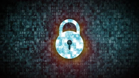 Blue digital key icon with number random futuristic abstract background Stock Footage 158690988