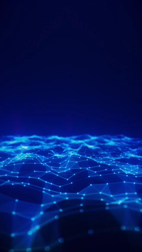 Blue Digital Landscape Stock Footage 316421074