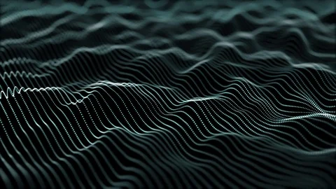 Blue digital landscape. wave and depth of field. seamless loop. Stock Footage 81262640