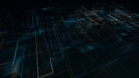 Blue digital line and grid perspective technology abstract background concept Stock Footage 241634827
