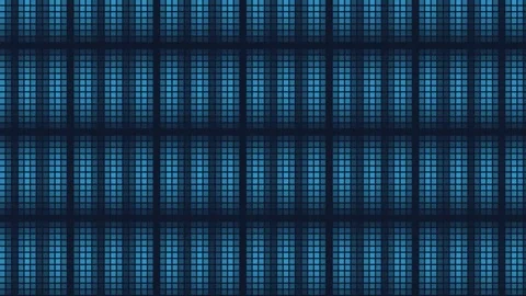 Blue Digital Matrix Grid: Abstract Futuristic Technology Data Visualization.. Stock Footage 342523741