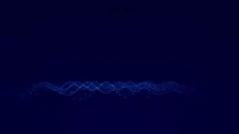 A blue digital mesh wave flows in a seamless loop Stock Footage 340956933