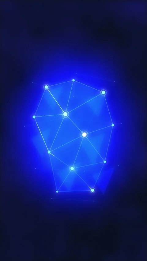 Blue digital network connection, glowing geometric lines, dots, data, futur.. Stock Footage 348325759
