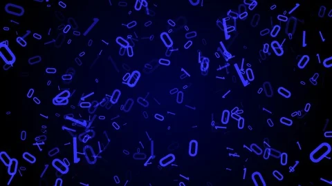 Blue Digital Number Security Flickering Fall Down Animation Background Stock Footage 100656292