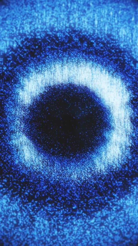 Blue Digital Particle Ring Abstract Cosmic Black Hole Video stock 342492192