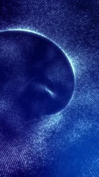 Blue Digital Particle Spiral Vortex Futuristic Space Background 库存插图
