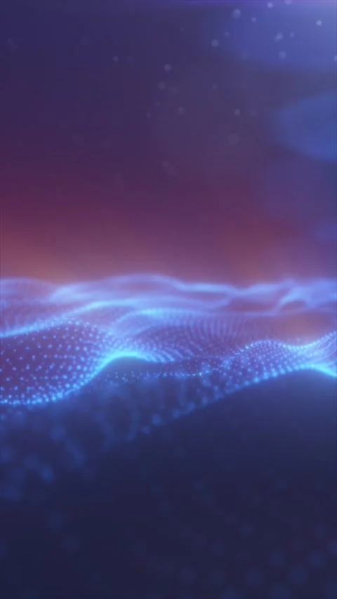 Blue digital particle wave landscape with soft lens flare and futuristic da.. Stock Footage 329187974